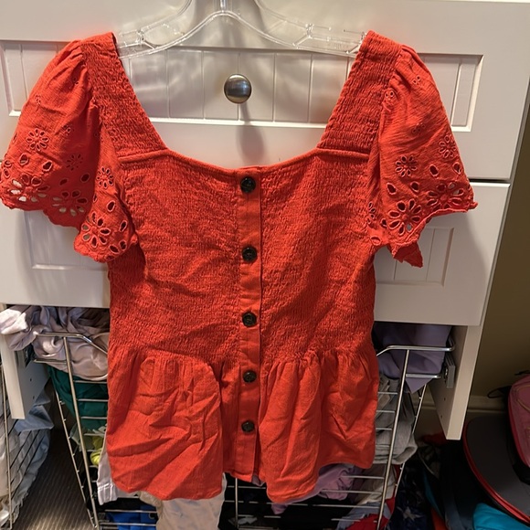 Madewell smocked shirt with eyelet detailing - Picture 2 of 2